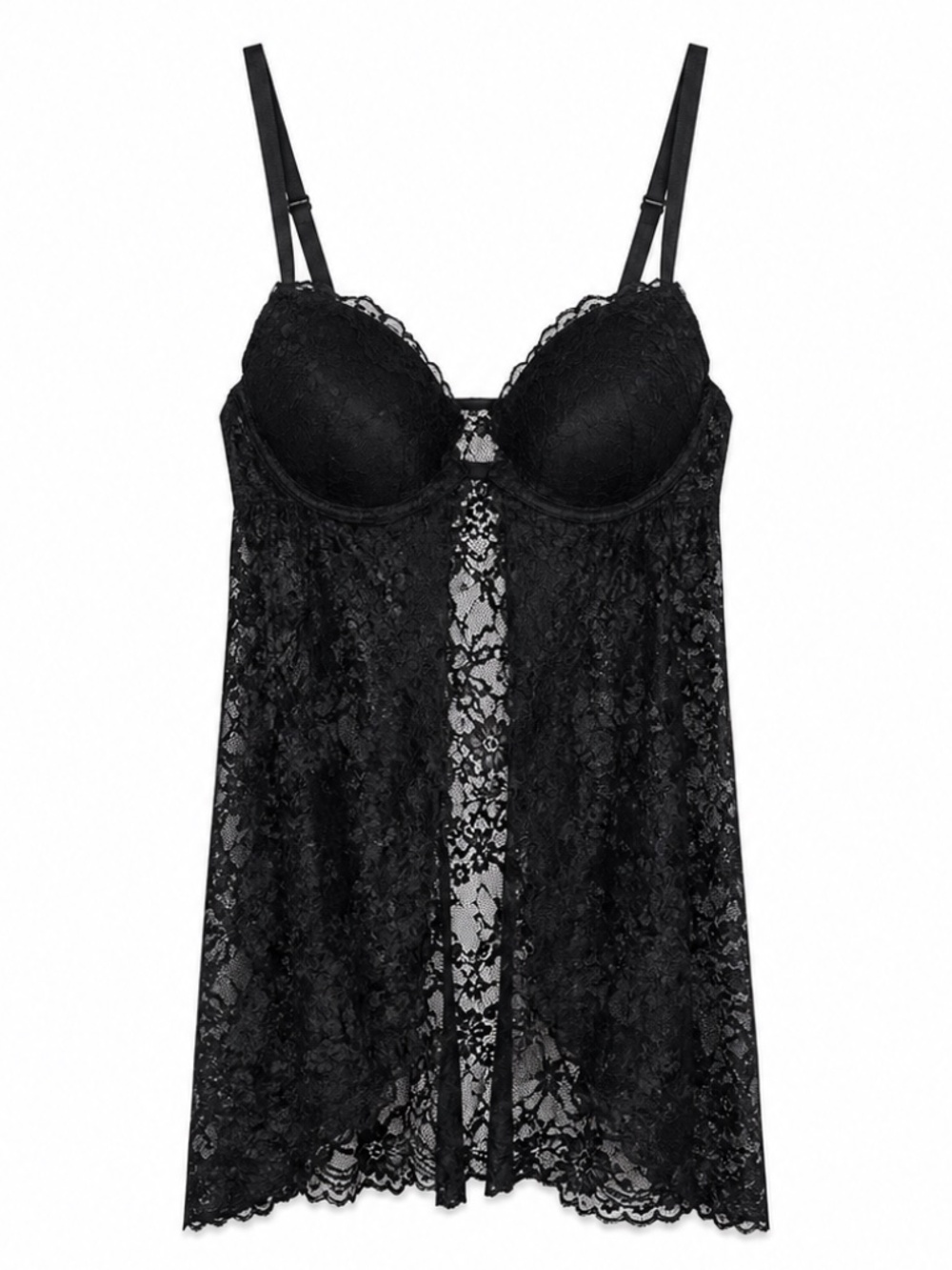 La SENZA Black Lace Push-Up Babydoll Teddy – Size XS EUC